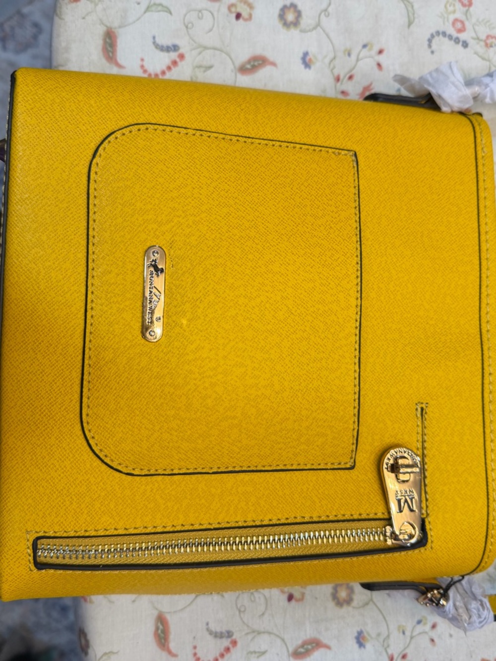 Montana West Yellow Crossbody Bag w/easy access Front Pocket for personal items